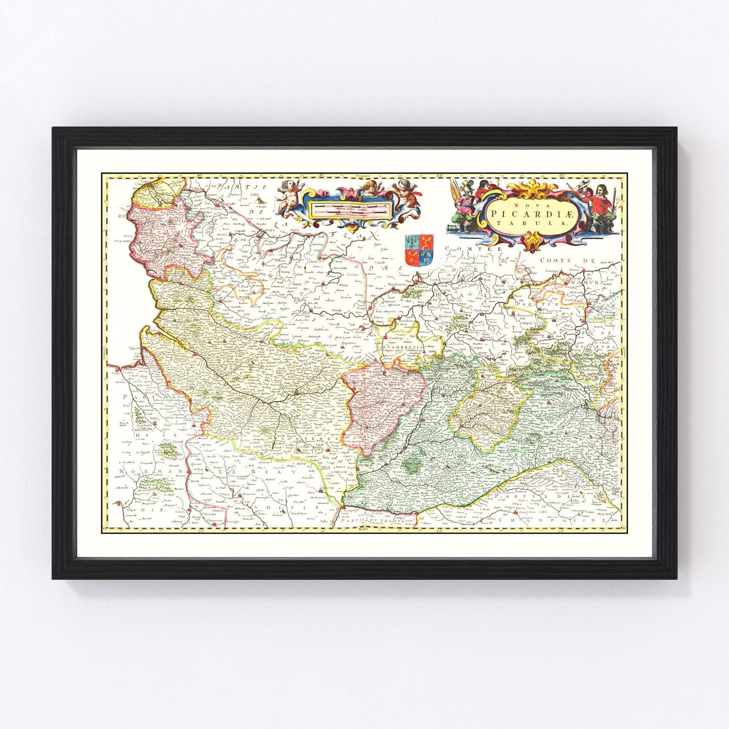 Vintage Map of Picardy, France 1665 — Antique 17th Century Regional Print