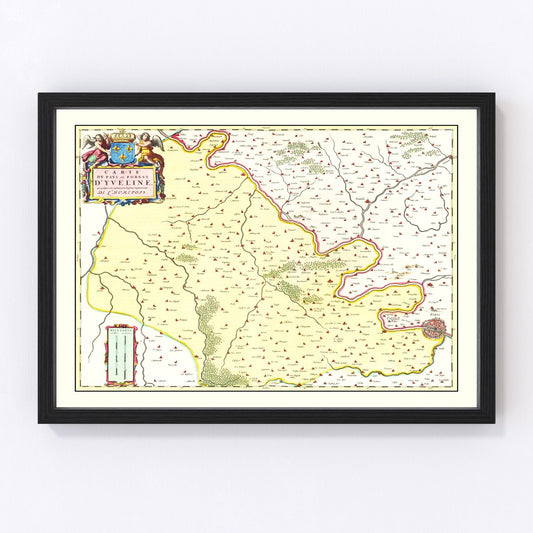 Vintage Map of Paris Region, France 1665 — Antique 17th Century Île-de-France Print