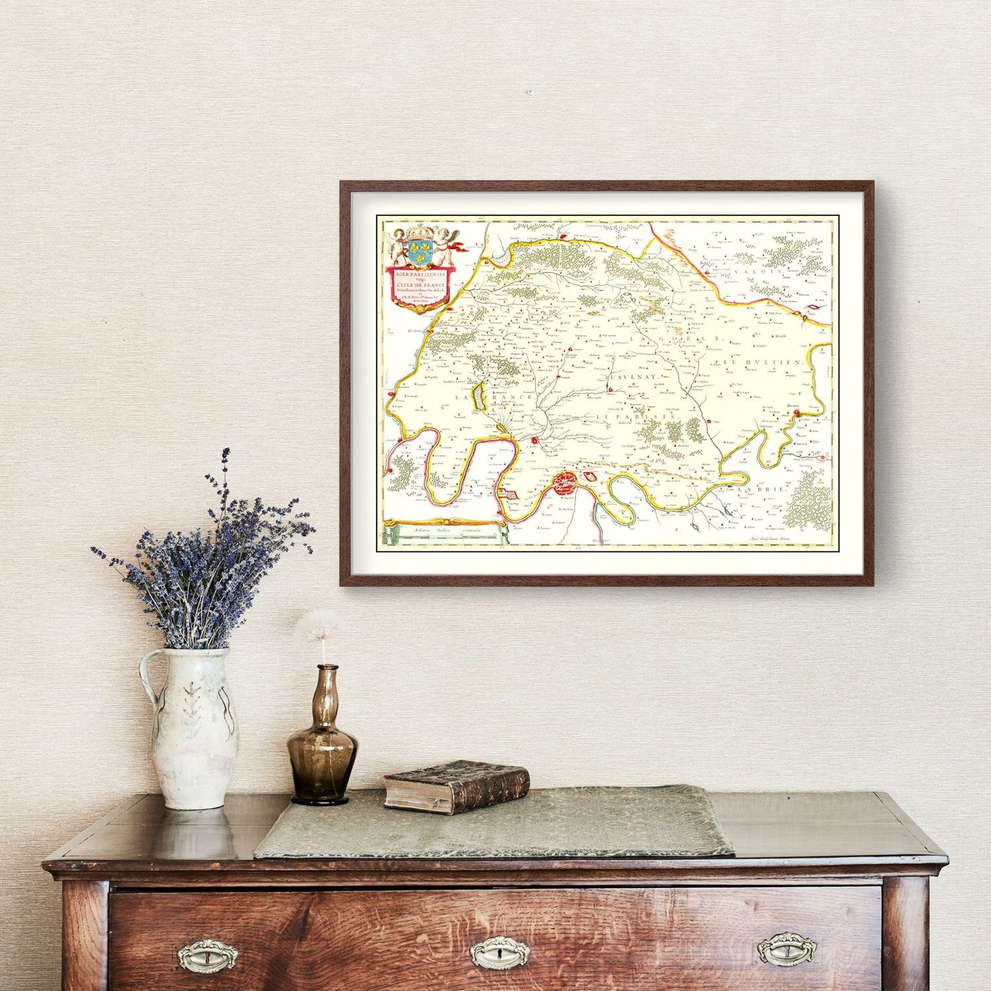 Vintage Map of Paris, France 1665 — Antique 17th Century City Print