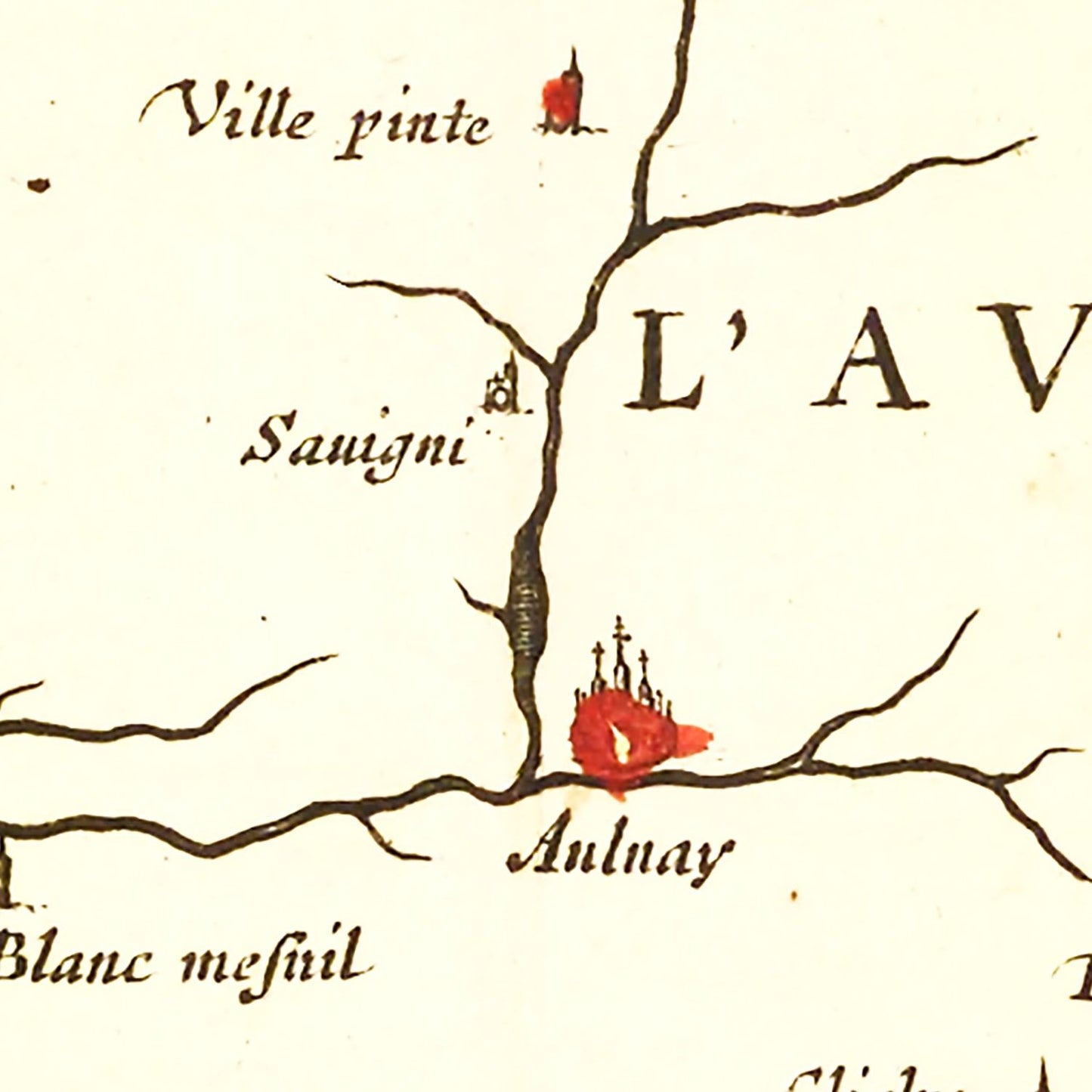 Vintage Map of Paris, France 1665 — Antique 17th Century City Print