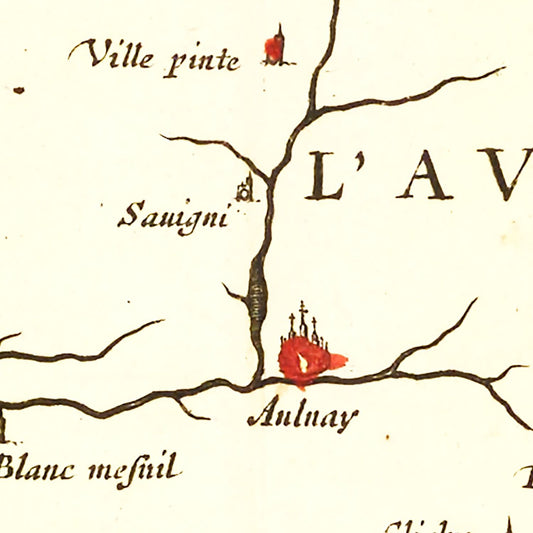 Vintage Map of Paris, France 1665 — Antique 17th Century City Print