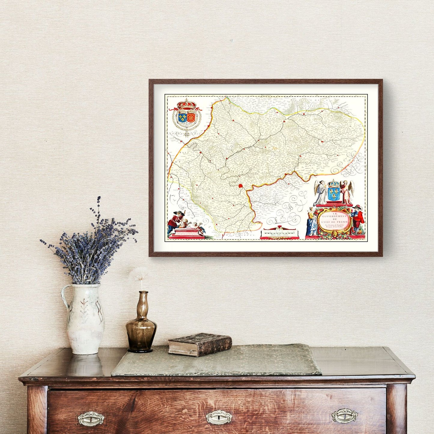 Vintage Map of Ile-de-France 1665