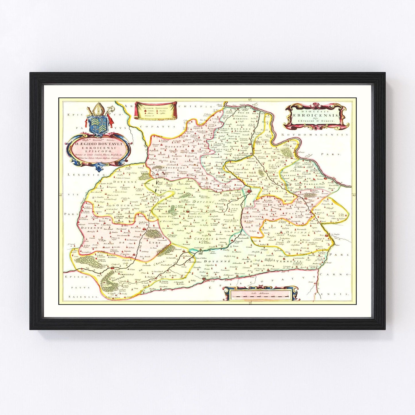 Vintage Map of France 1665