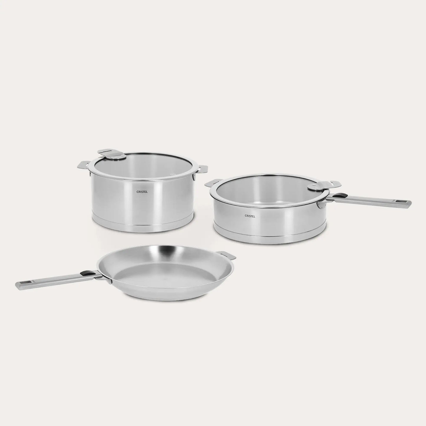 Cristel Strate 7-Piece Cookware Set – French Stainless Steel Starter Kitchen