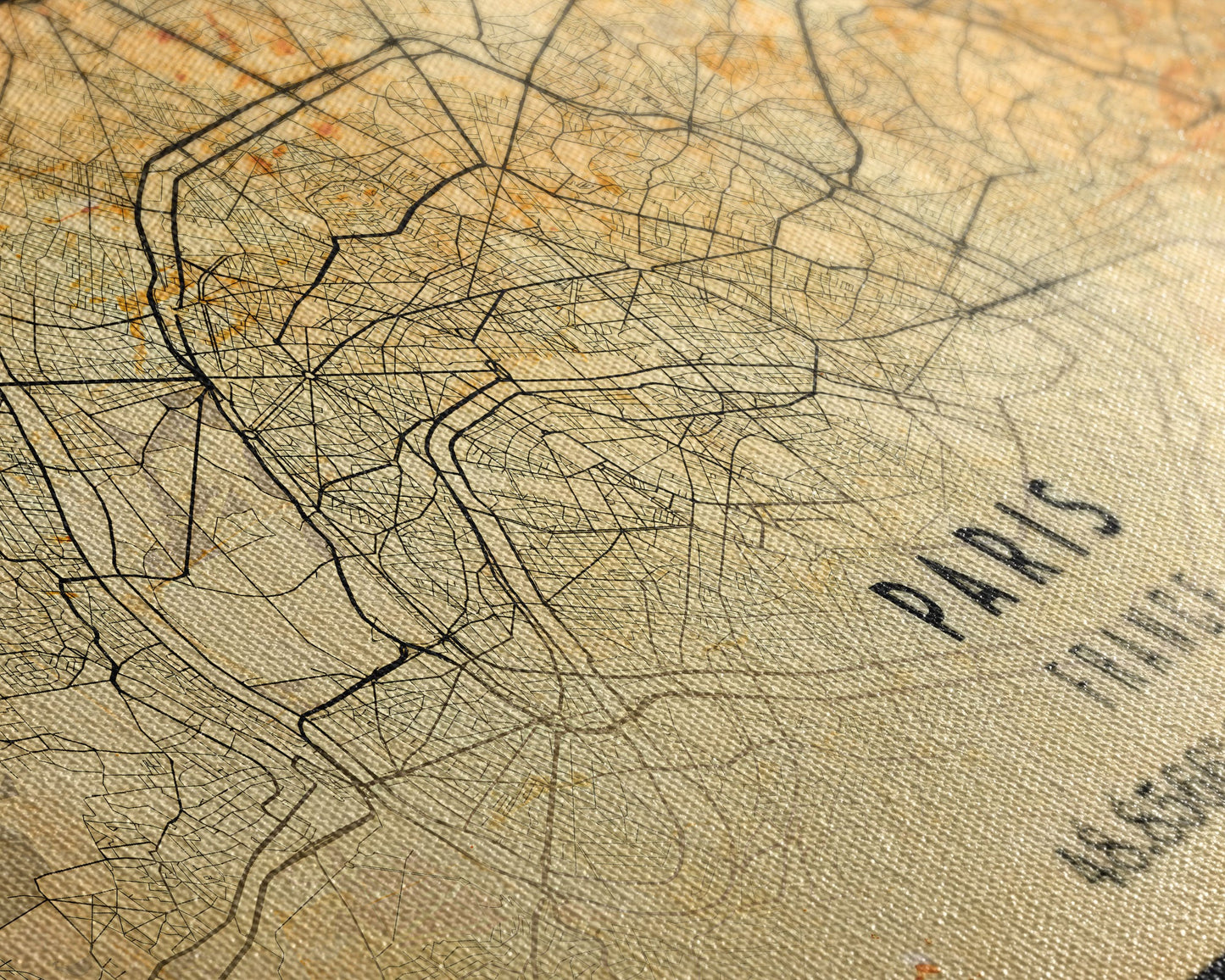 Paris France map print poster or framed canvas