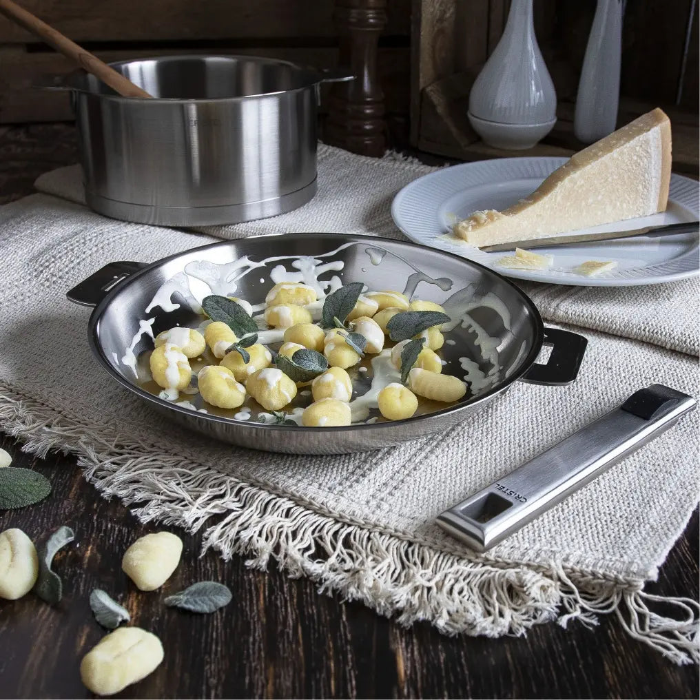 Cristel Strate Frying Pan – Stainless Steel French Cookware with Detachable Handle