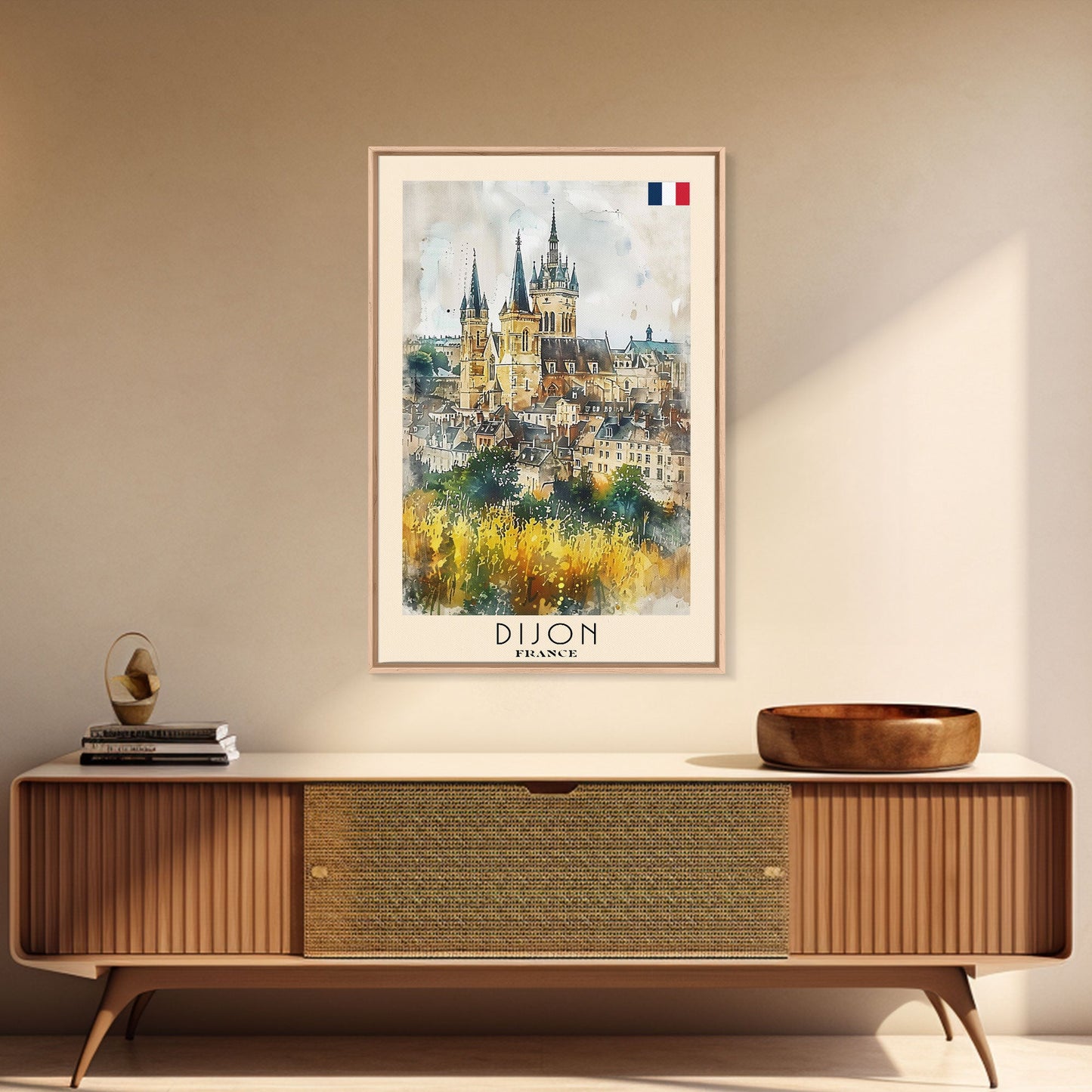 Dijon France Historic Landmark Framed Canvas Print