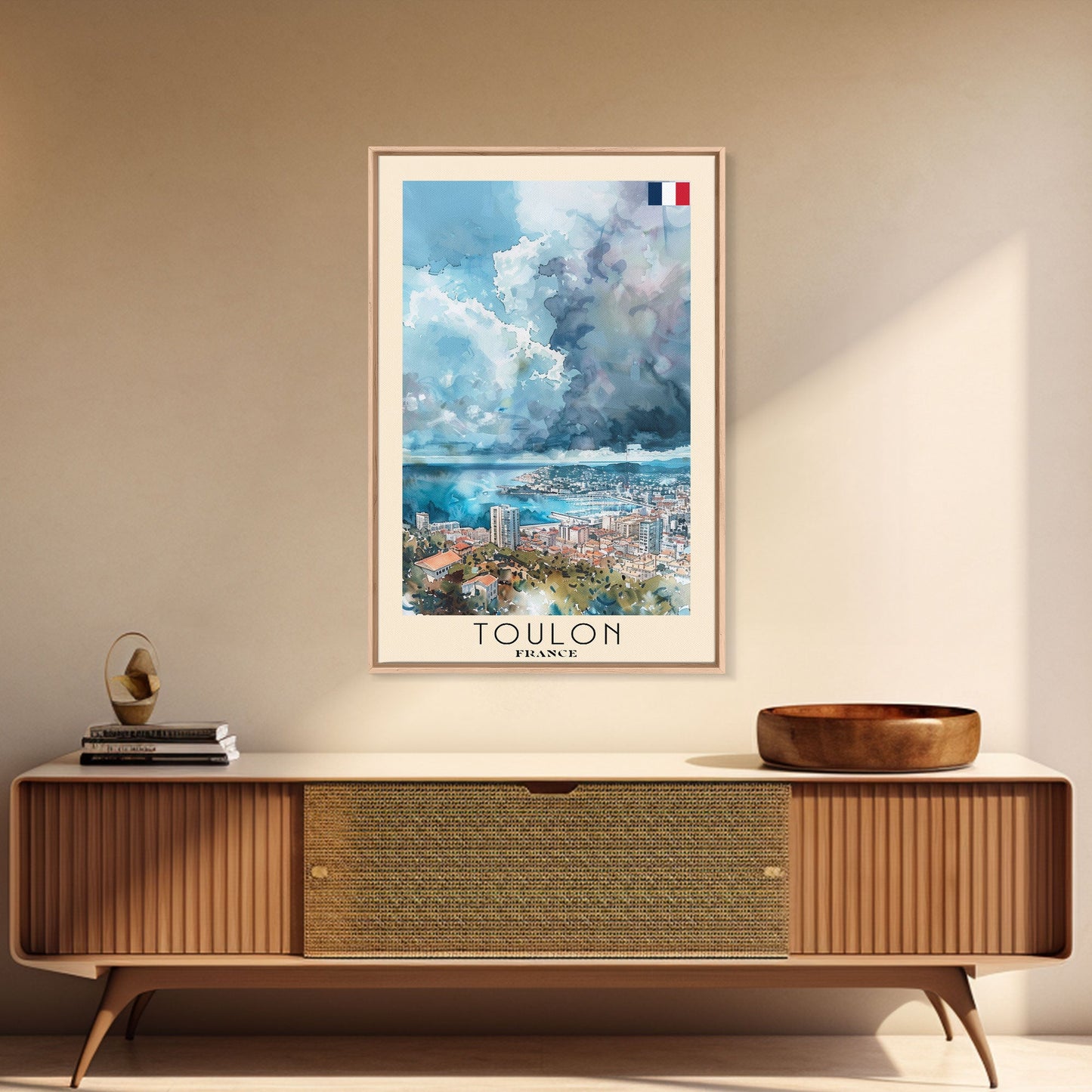 Toulon France Travel Poster Framed Canvas Print