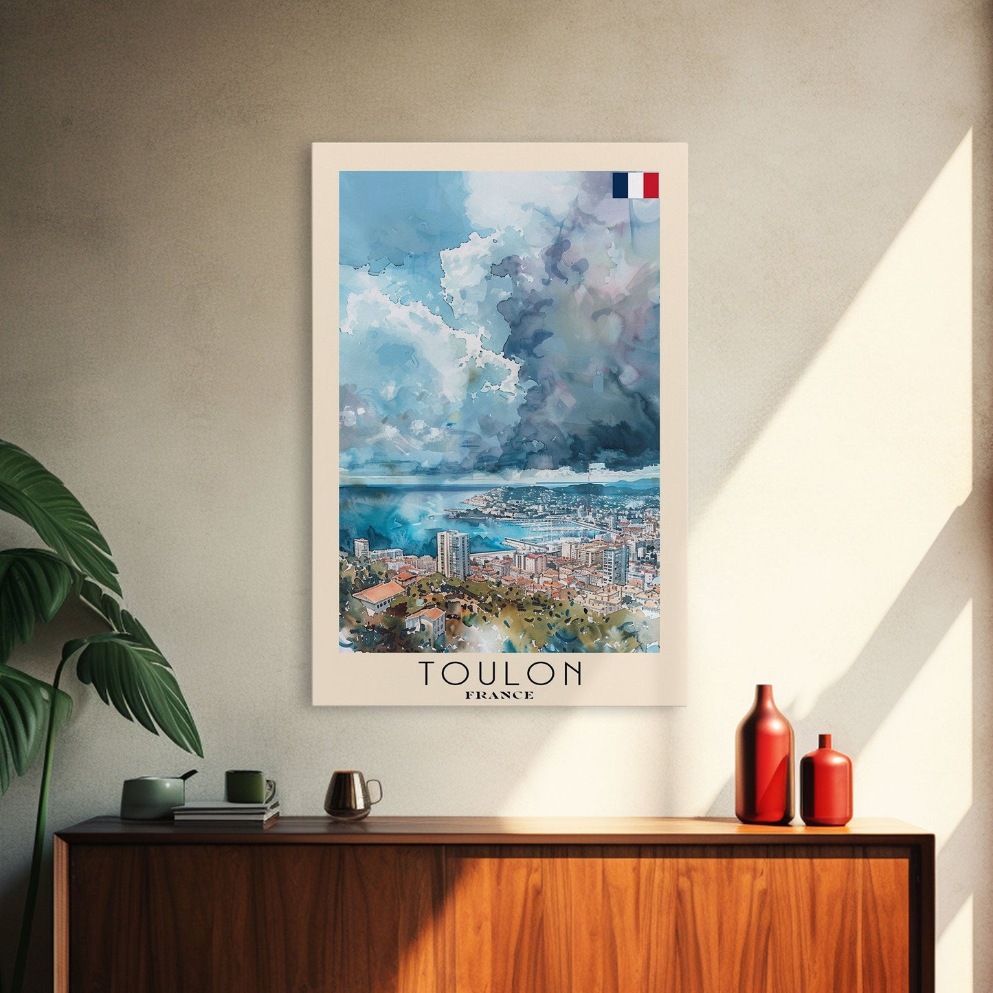 Toulon France Travel Poster Framed Canvas Print