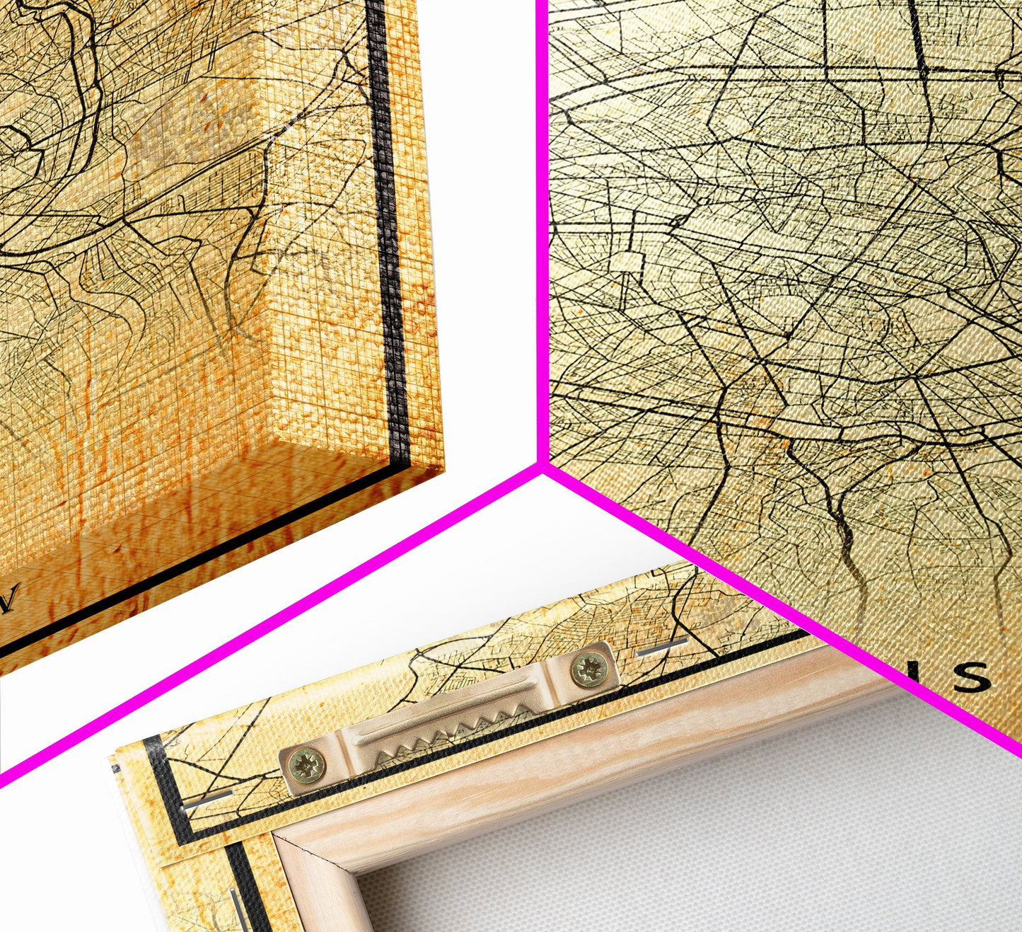 Paris France Map Print — Cartographic Edition | Poster or Framed Canvas