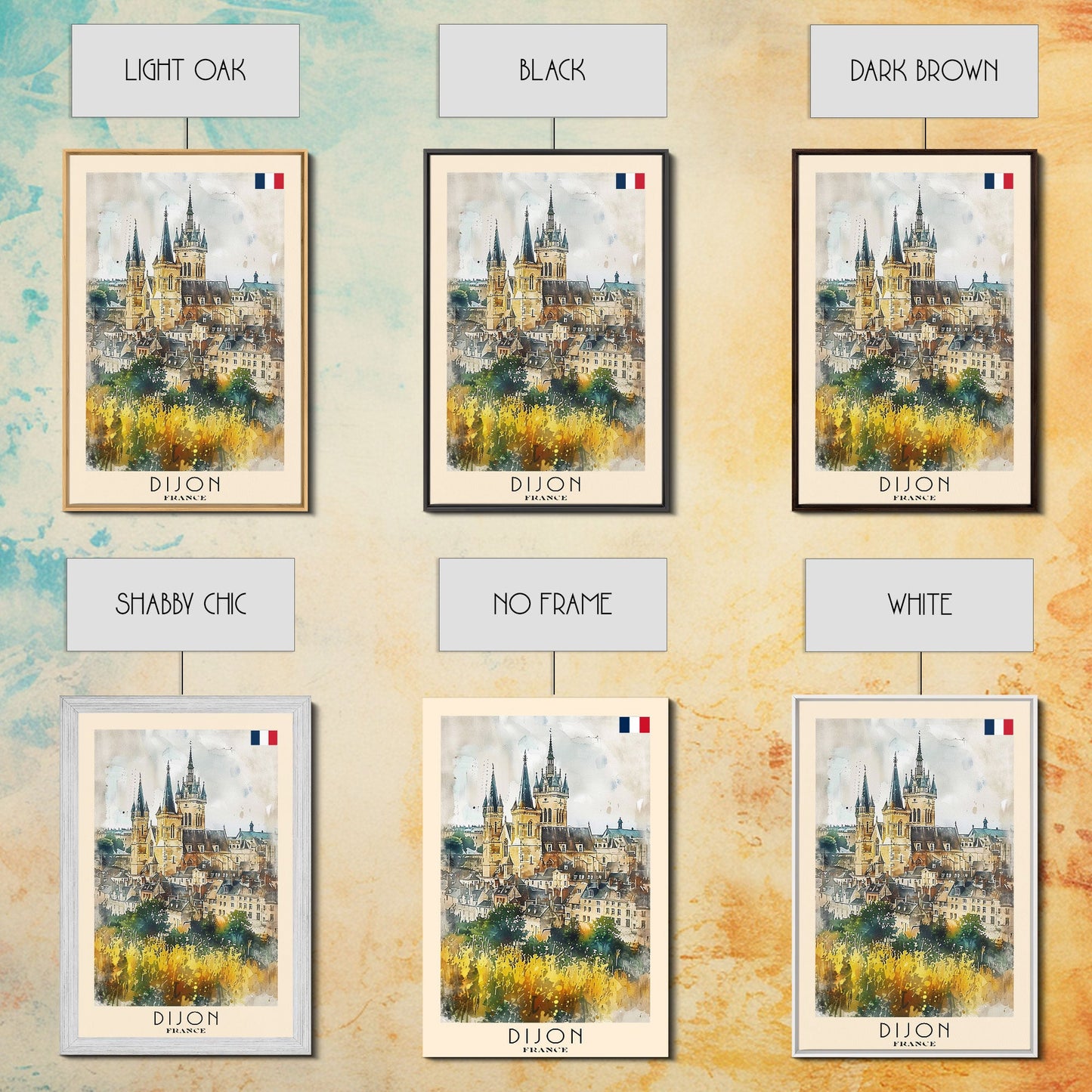 Dijon France Historic Landmark Framed Canvas Print
