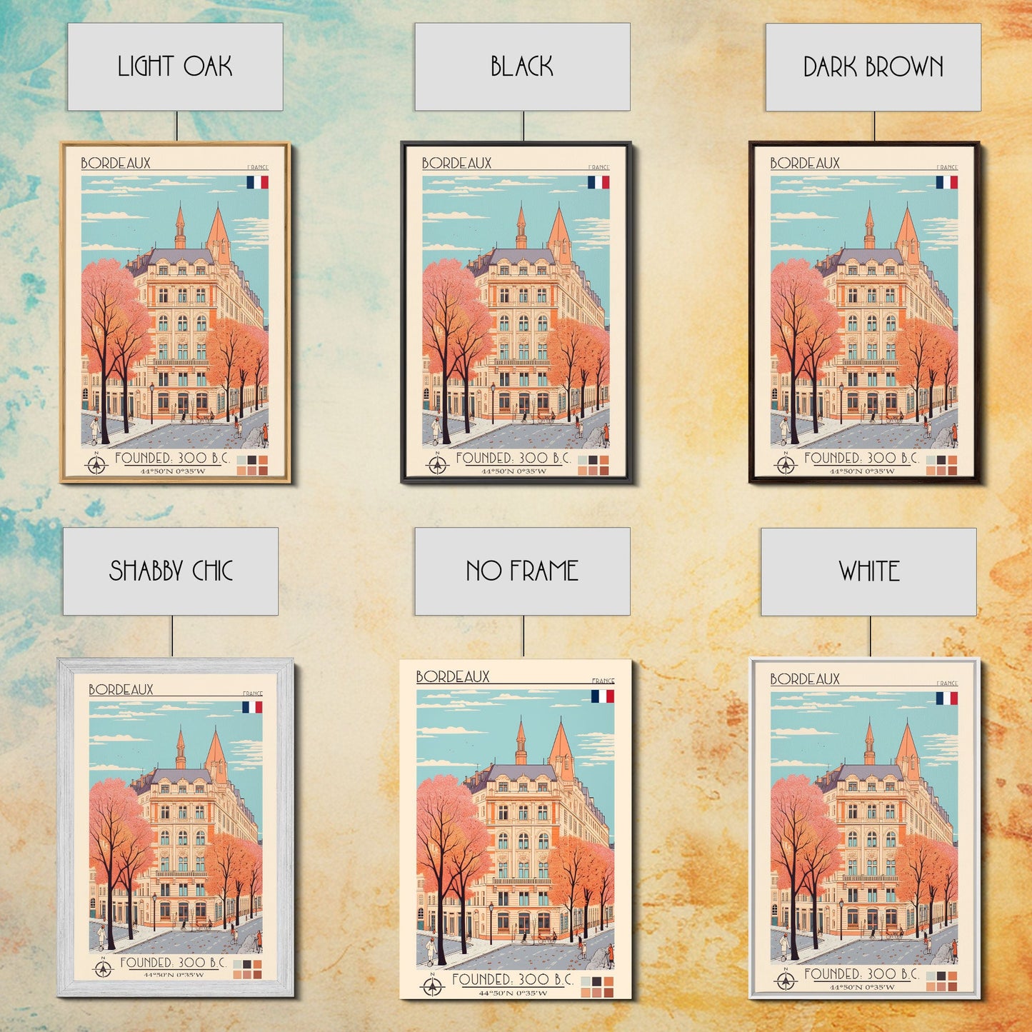 Bordeaux France Travel Poster — Framed Canvas Print | French Wall Art