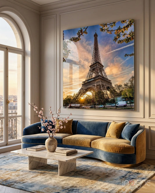 Eiffel Tower Glass Wall Art