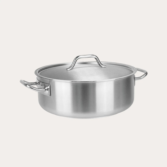 Cristel Large Rondeau with Lid – Commercial-Size French Stainless Steel Braiser
