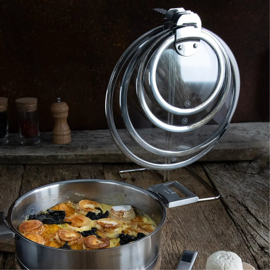 Cristel Strate Lids Holder – French Cookware Lid & Handle Storage Stand