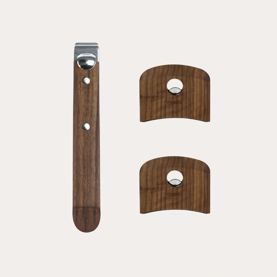 Cristel Wood Handles Set – Long & Side Handles for French Cookware