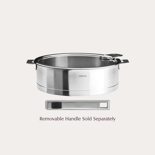 Cristel Strate Sauté Pan with Lid – Detachable Handle French Cookware