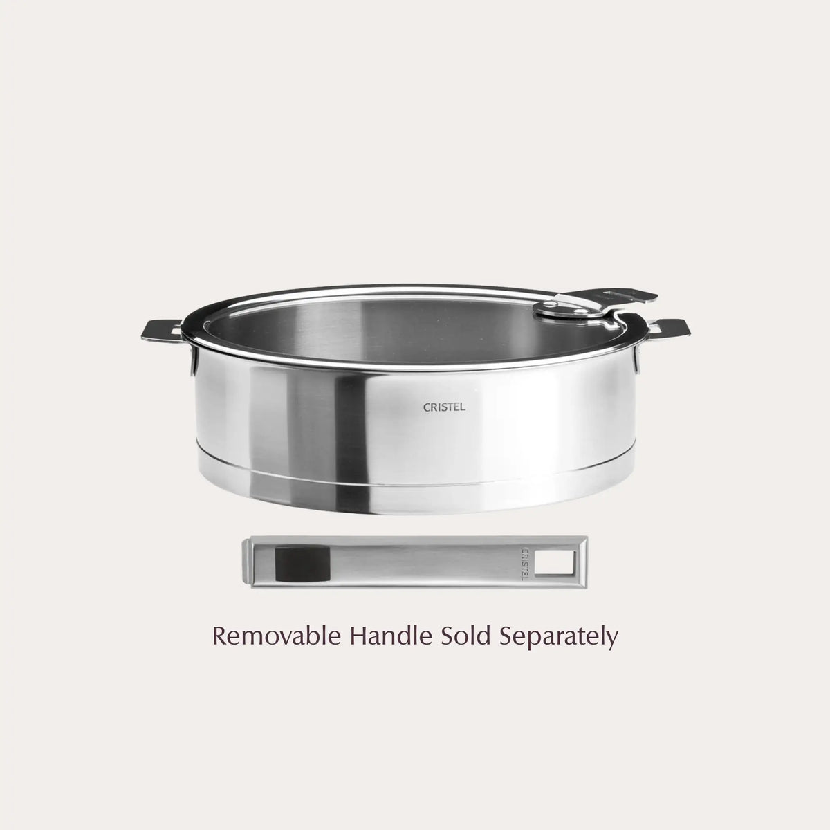 Cristel Strate Sauté Pan with Lid – Detachable Handle French Cookware
