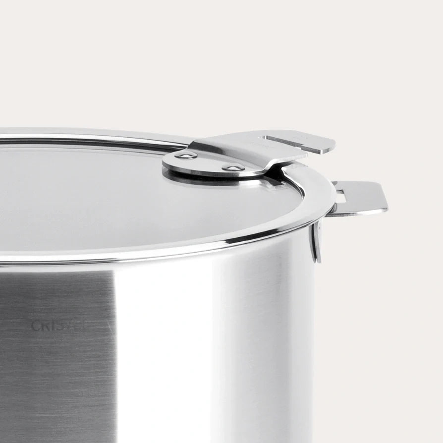 Cristel Strate Stockpot with Glass Lid – French Stainless Steel Detachable Handle