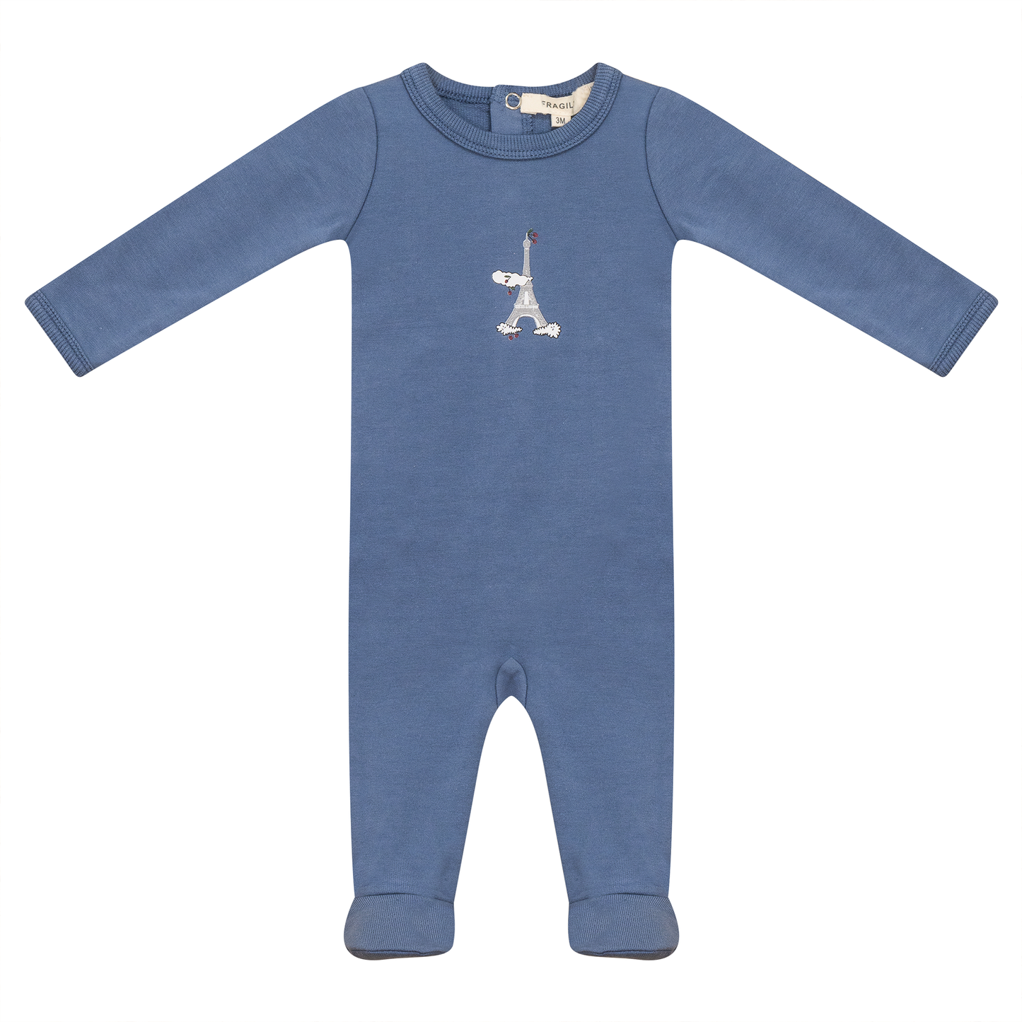 Eiffel Tower Print Baby Fleece Onesie | French-Inspired Bodysuit