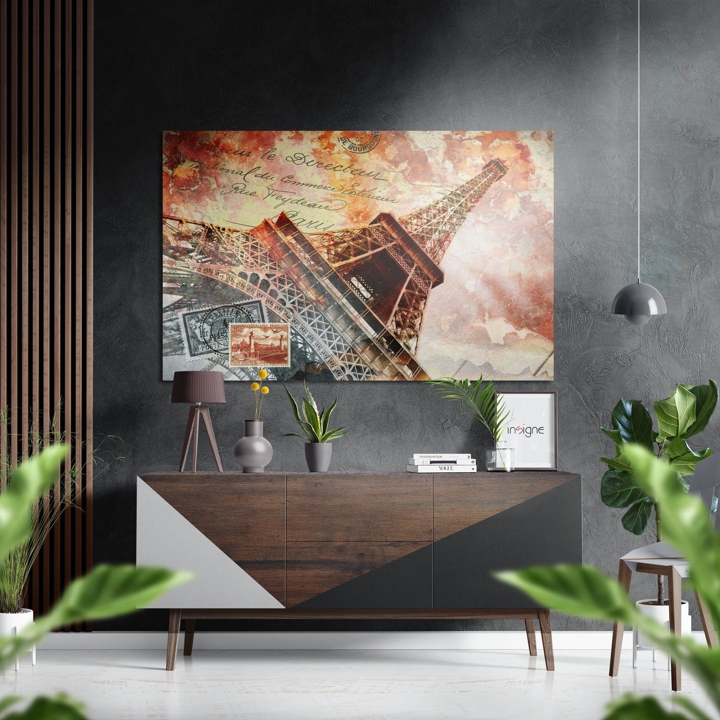 Eiffel Tower Paris Brushed Aluminium Dibond Wall Art