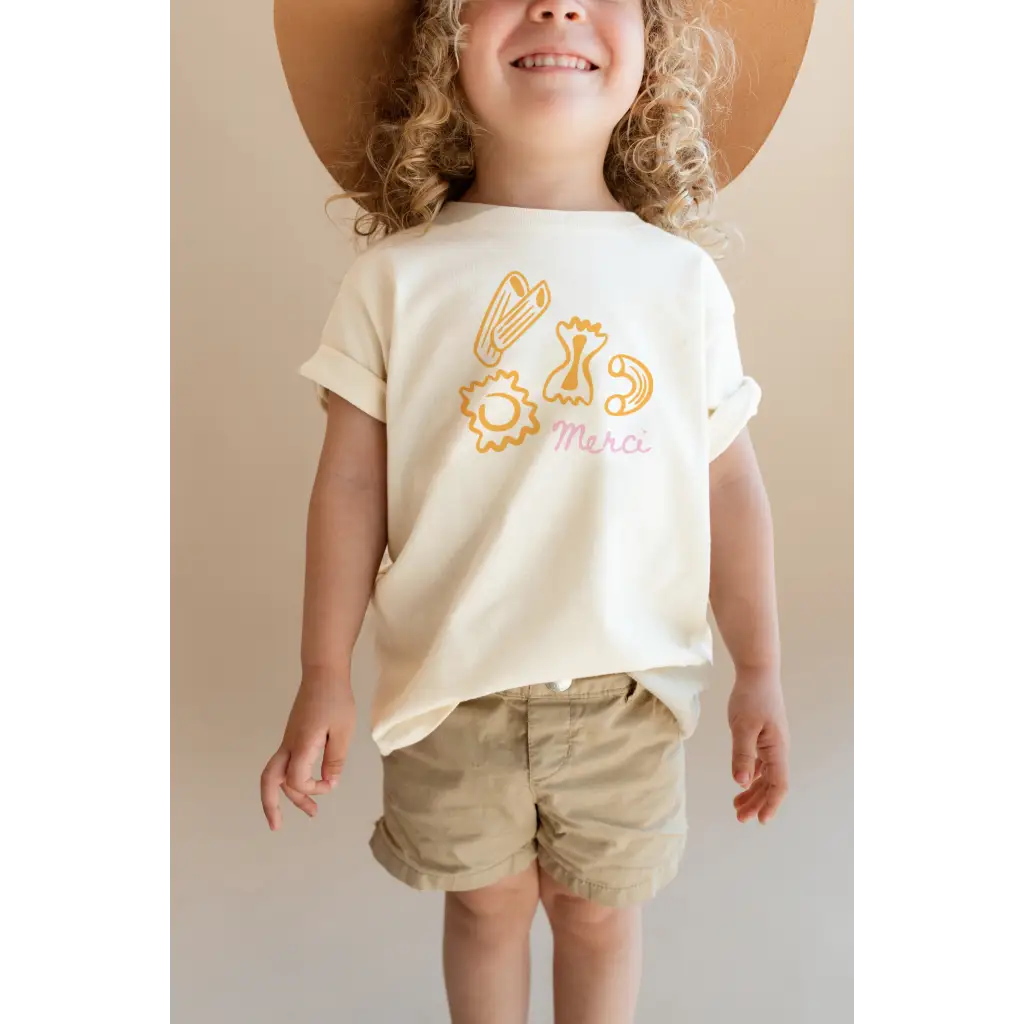 Merci Pasta Kids Graphic T-Shirt — French-Inspired