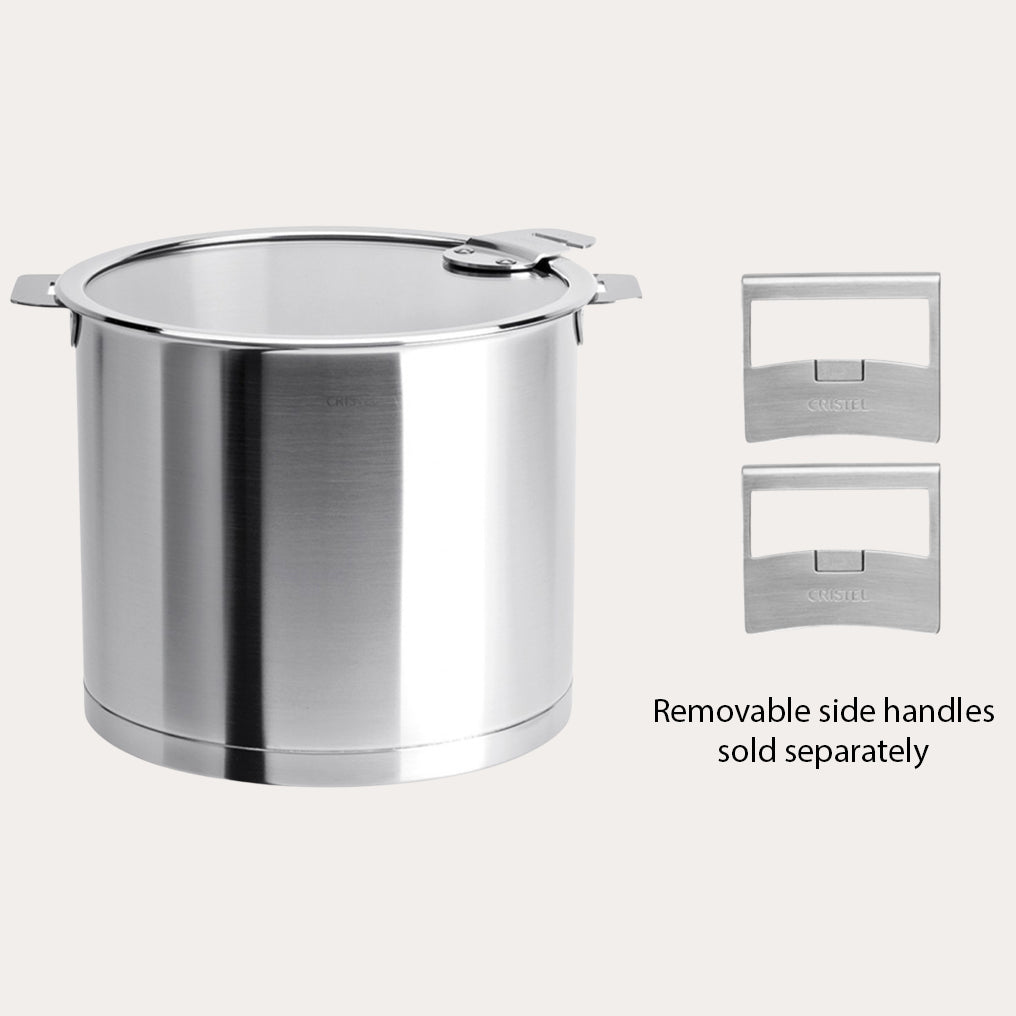 Cristel Strate Stockpot with Glass Lid – French Stainless Steel Detachable Handle