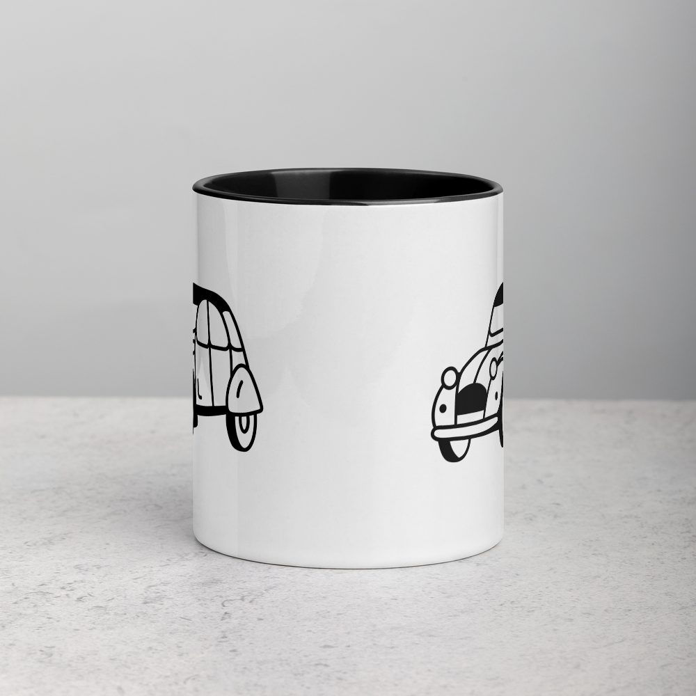 Citroën 2CV French classic car - mug with color inside