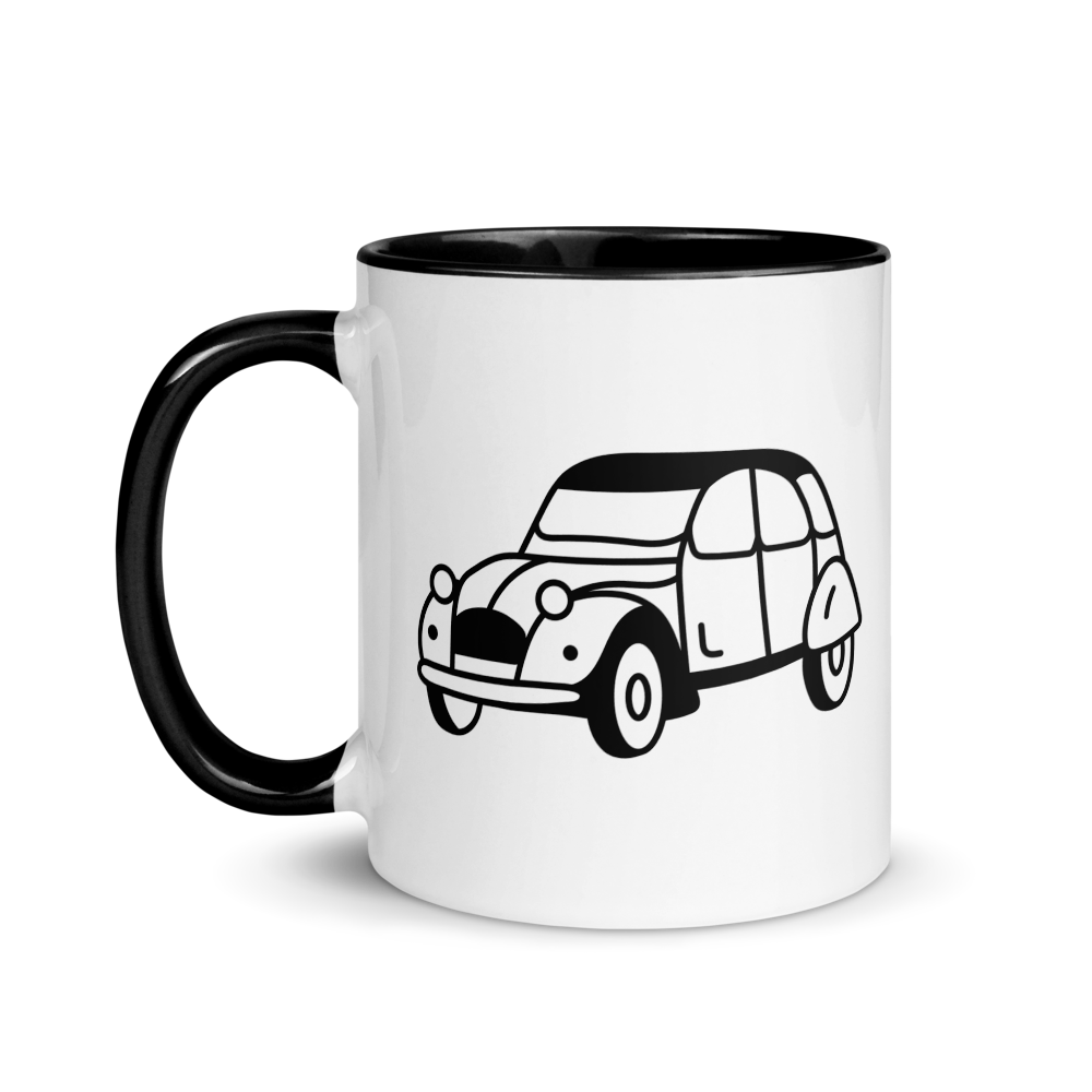 Citroën 2CV French classic car - mug with color inside